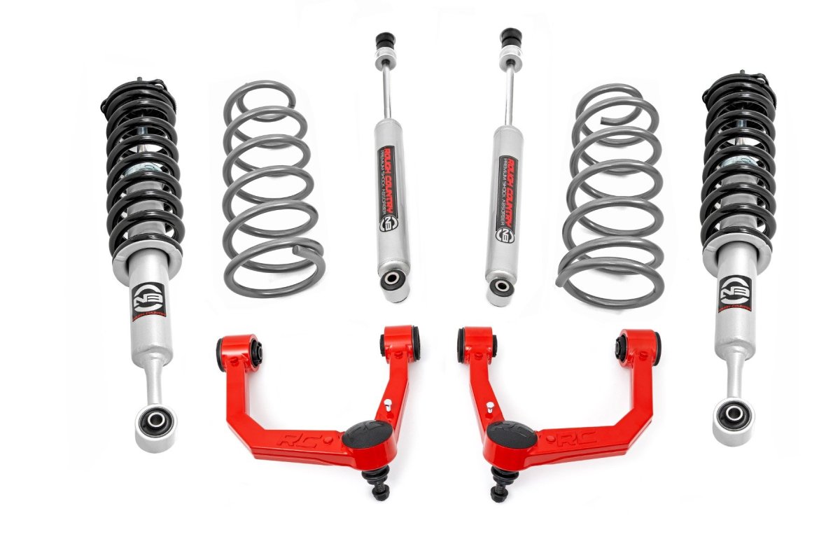 Toyota 4Runner Suspension Lift Kit - Front + Rear - Rough Country - 3 Inch Lift Kit + Upper Control Arms + RR Coils + N3 Struts - '10-'23